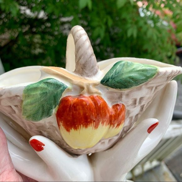 Vintage Ucagco Porcelain Basket/Vase GORGEOUS! - Picture 9 of 17